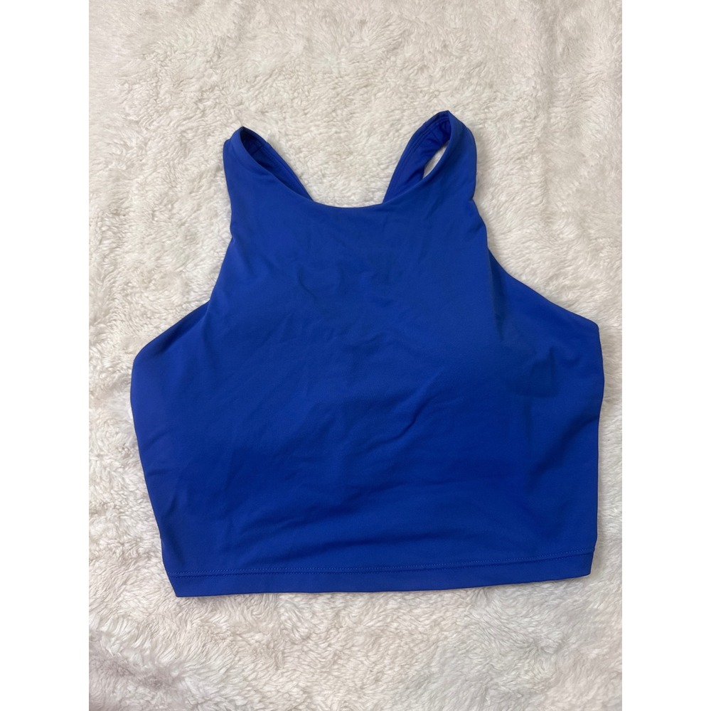 Athleta tank /‎ Sports Bra Women S Blue Excellent High Neck Longline Racerback